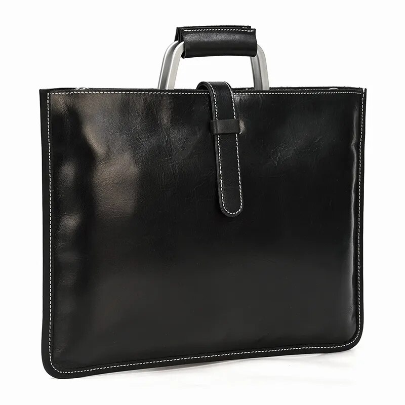 come4buy.com-Genuine Leather Valiz pou Gason | Laptop sak anfòm 14 pous